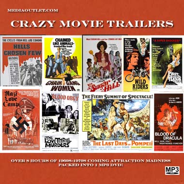 Crazy Movie Trailers 1960s-1970s Coming Attractions MP3 DVD